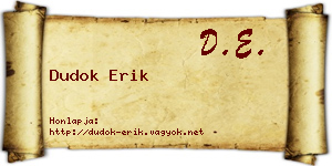 Dudok Erik névjegykártya